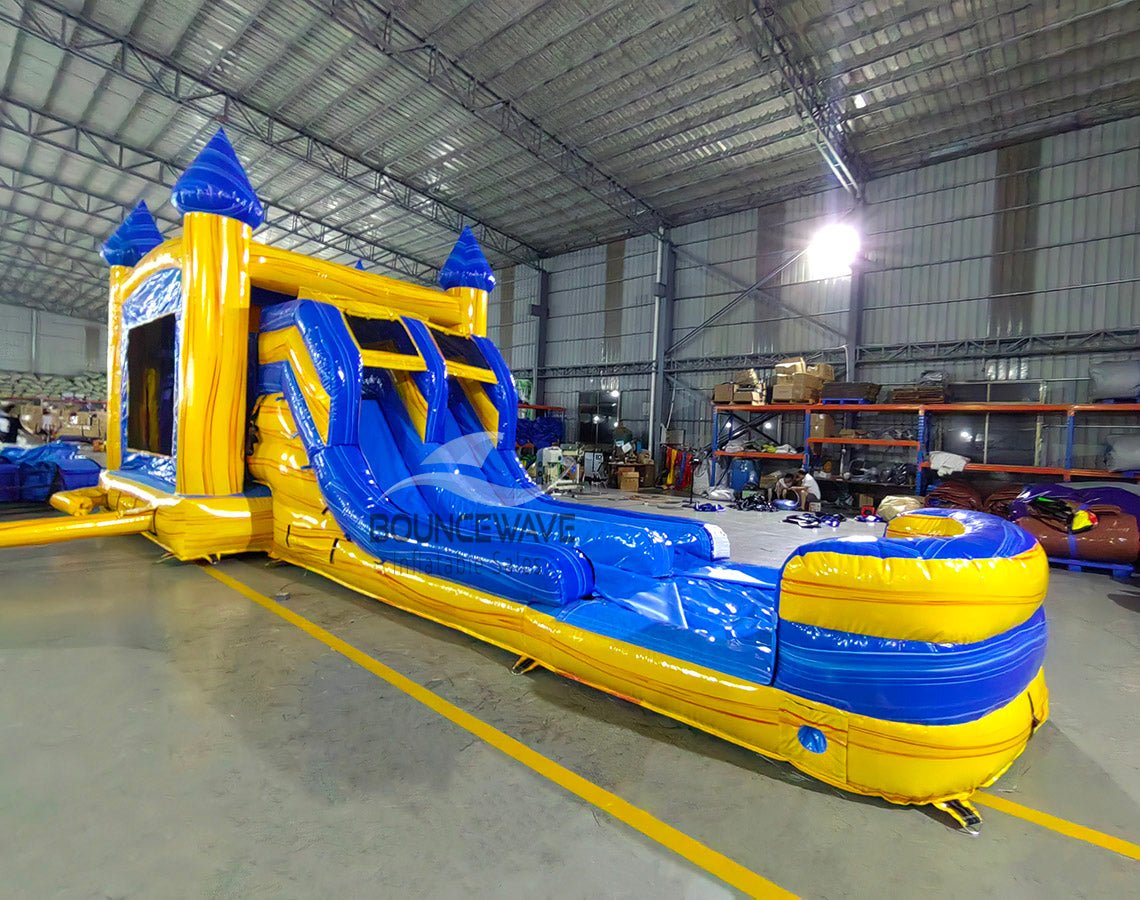 Lava Falls Splash & Save Dual Lane Inflatable Combo (Wet/Dry) - BounceWave Inflatable Sales