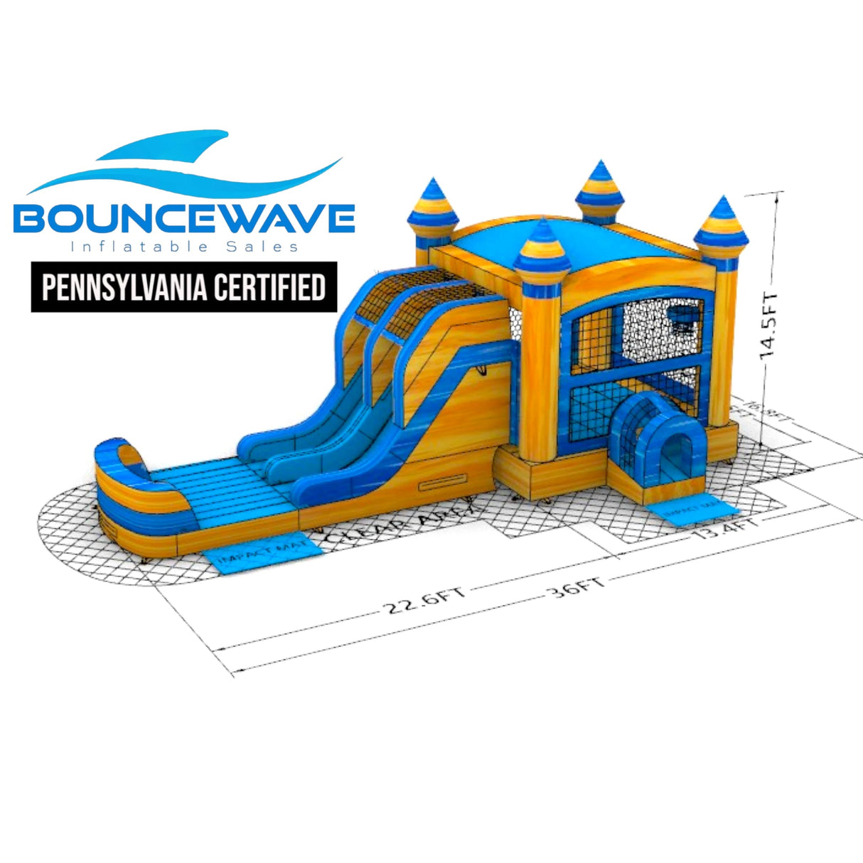 Lava Falls XL Dual Lane Inflatable Combo PA Certified - BounceWave Inflatable Sales