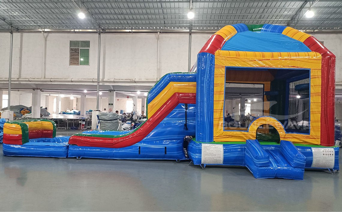 Mega Dome Dual Lane Commercial Inflatable Combo (Wet/Dry) - BounceWave Inflatable Sales