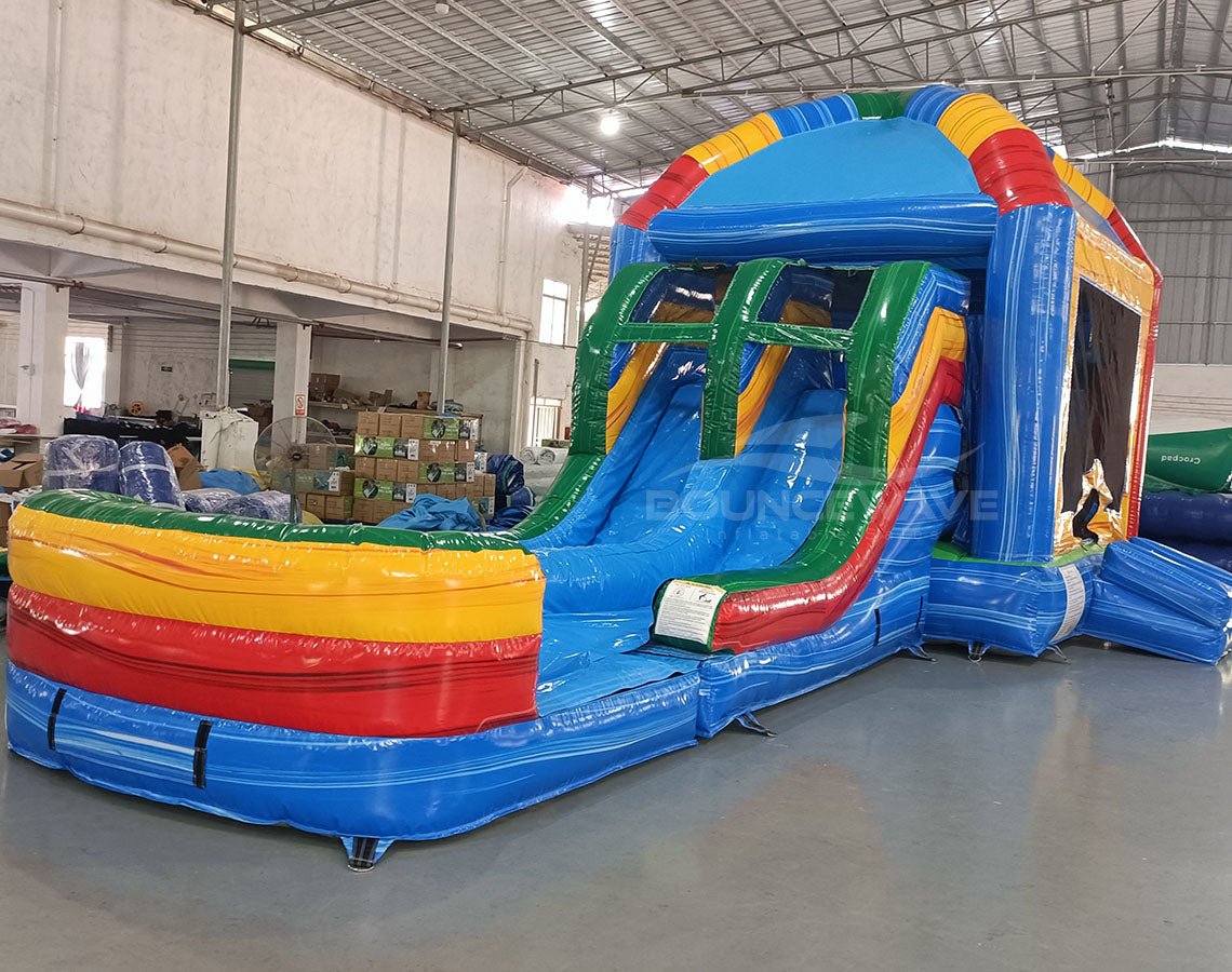 Mega Dome Dual Lane Commercial Inflatable Combo (Wet/Dry) - BounceWave Inflatable Sales