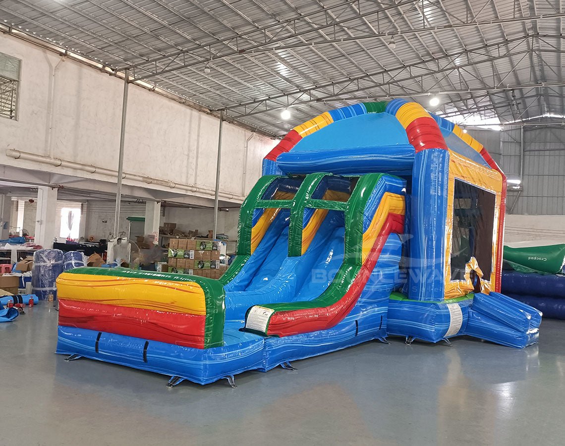 Mega Dome Dual Lane Commercial Inflatable Combo (Wet/Dry) - BounceWave Inflatable Sales