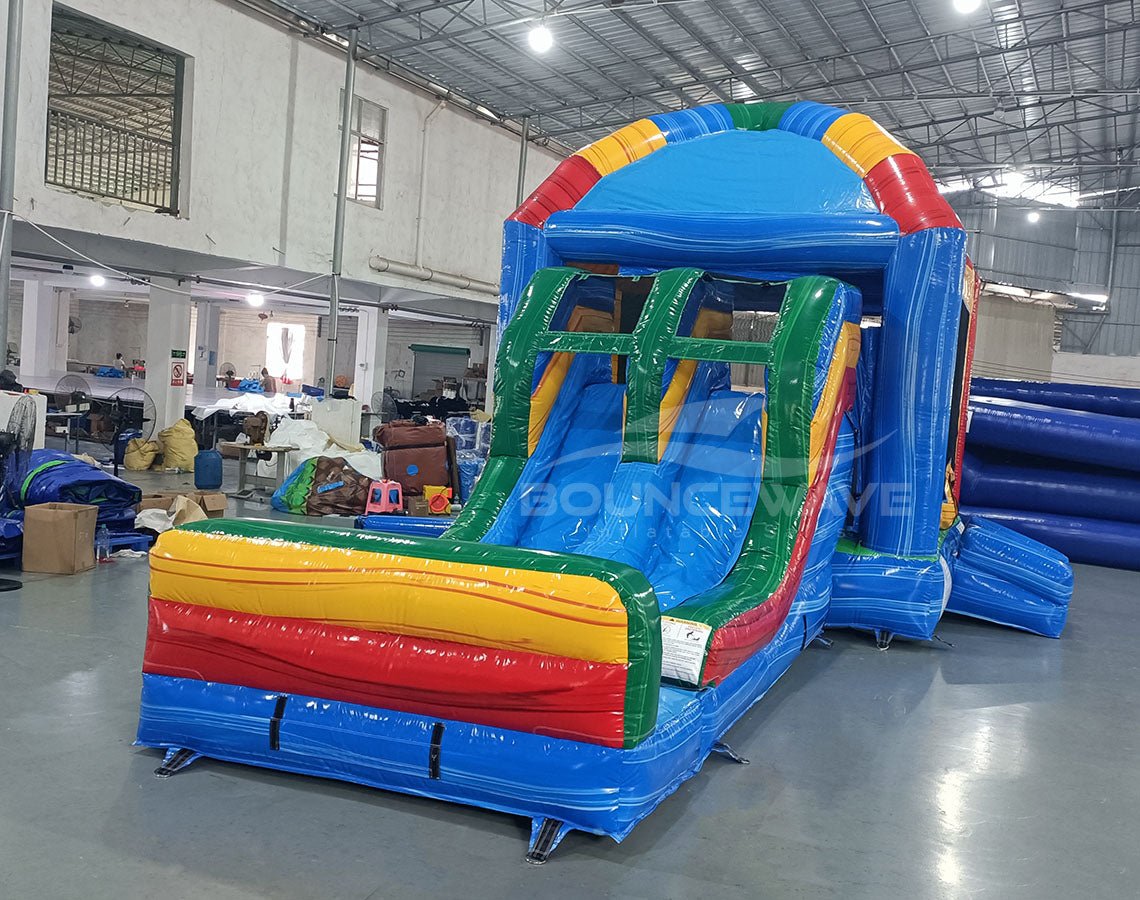 Mega Dome Dual Lane Commercial Inflatable Combo (Wet/Dry) - BounceWave Inflatable Sales