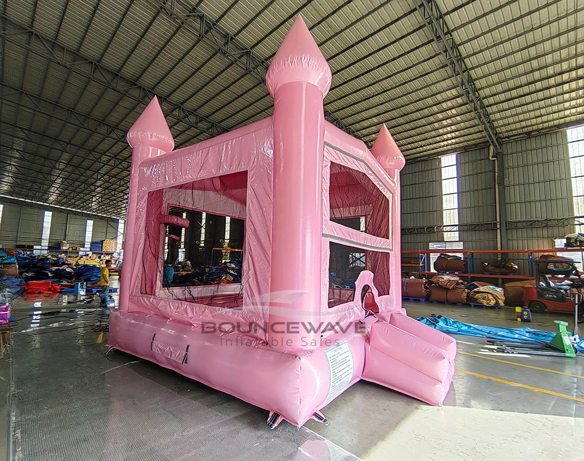 Pink Glitter Castle Bounce House - Panel Ready - BounceWave Inflatable Sales