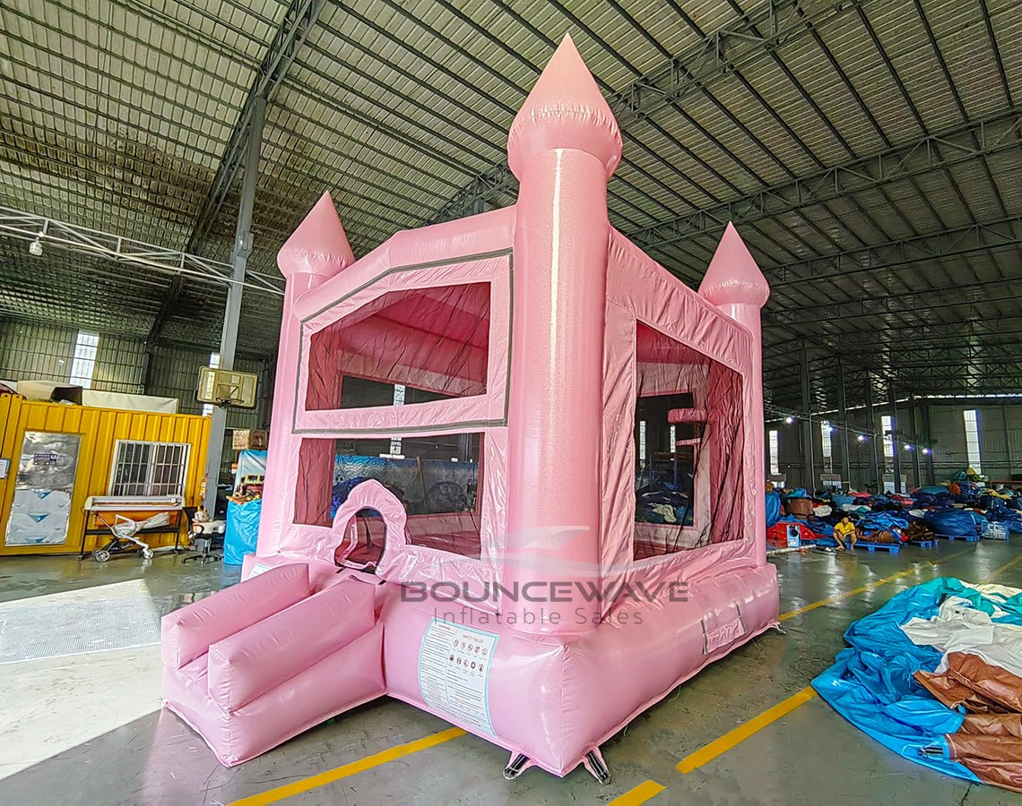 Pink Glitter Castle Bounce House - Panel Ready - BounceWave Inflatable Sales