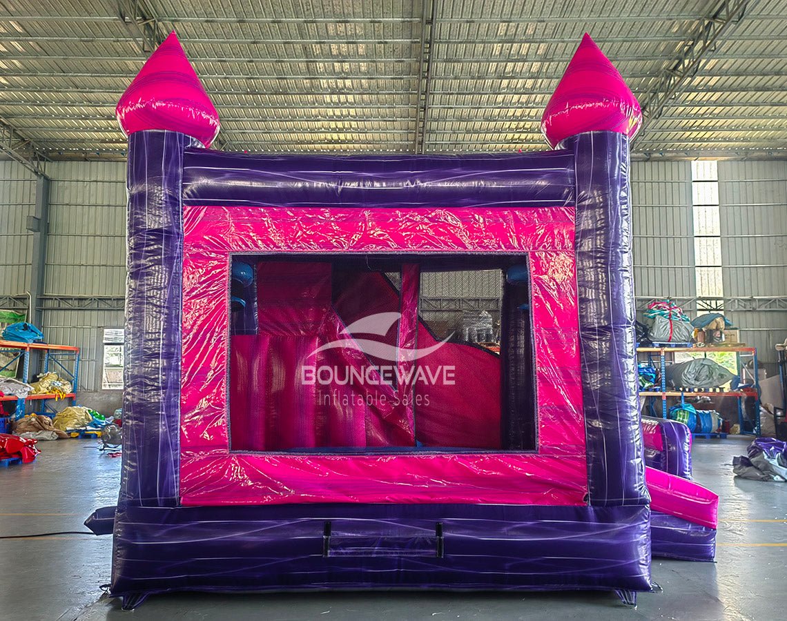 Pink & Purple Commercial Right Side Inflatable Combo (Wet/Dry) - BounceWave Inflatable Sales