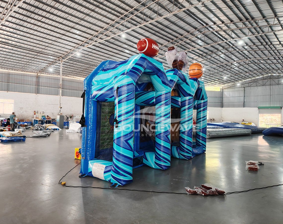 Powerline 3 - in - 1 Commercial Interactive Inflatable Sports Game - BounceWave Inflatable Sales