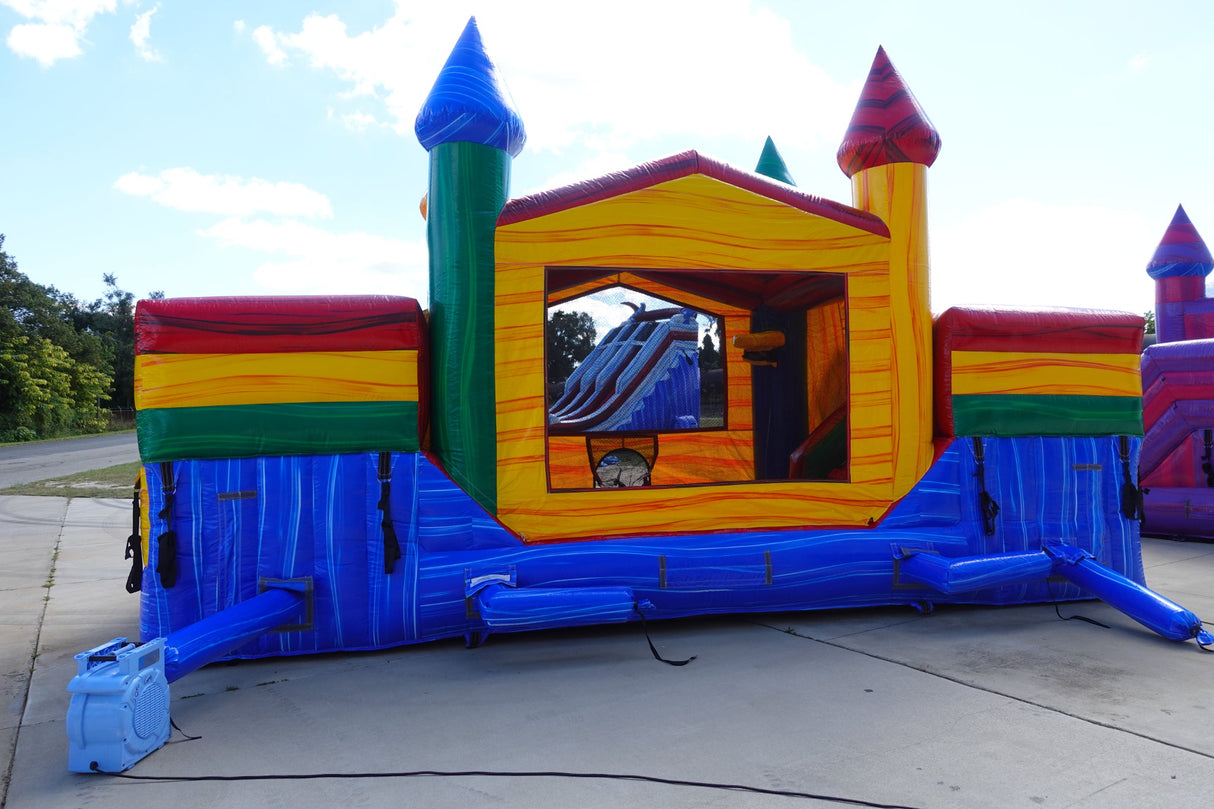 Primary Marble Econo Duo Bounce & Slide Combo (Wet/Dry) - BounceWave Inflatable Sales