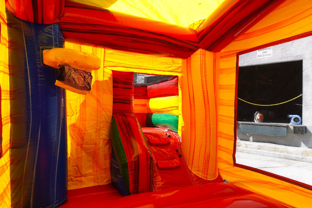 Primary Marble Econo Duo Bounce & Slide Combo (Wet/Dry) - BounceWave Inflatable Sales