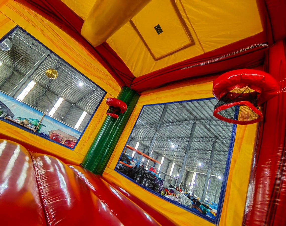 Primary Marble Splash & Save Dual Lane Inflatable Combo (Wet/Dry) - BounceWave Inflatable Sales