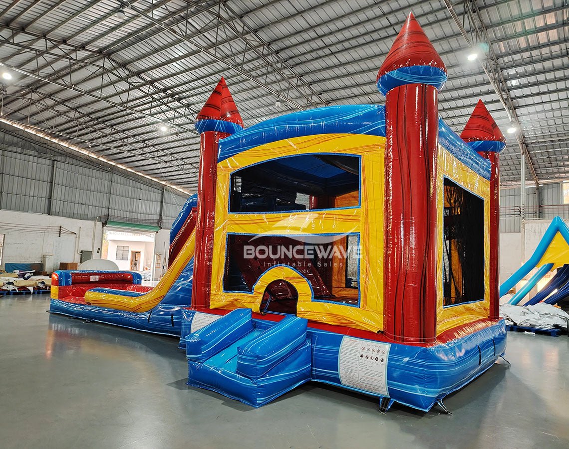 Rip Curl Splash & Save Bounce House with Dual Lane Slide (Wet/Dry) - BounceWave Inflatable Sales