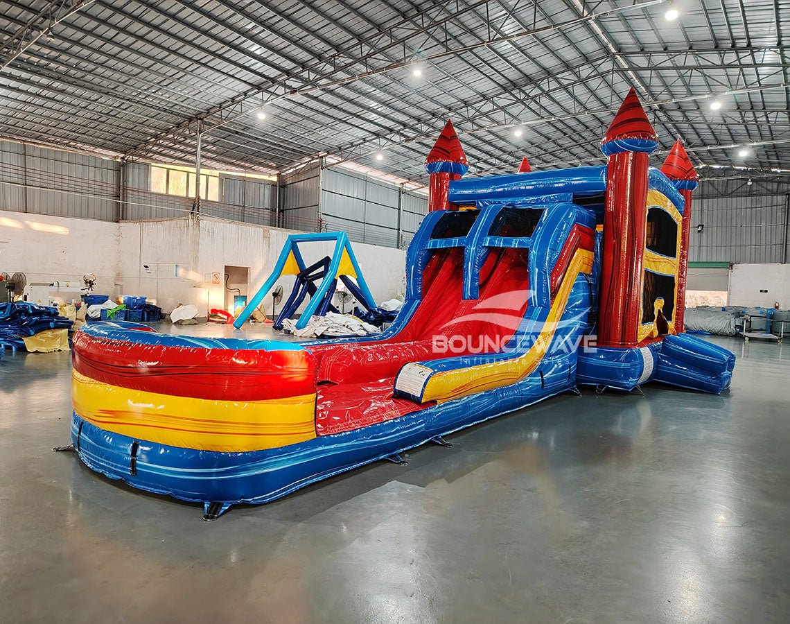 Rip Curl Splash & Save Bounce House with Dual Lane Slide (Wet/Dry) - BounceWave Inflatable Sales