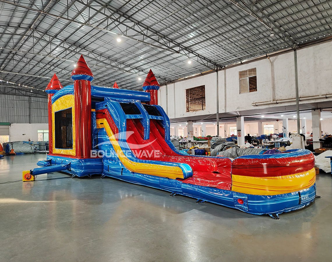 Rip Curl Splash & Save Bounce House with Dual Lane Slide (Wet/Dry) - BounceWave Inflatable Sales