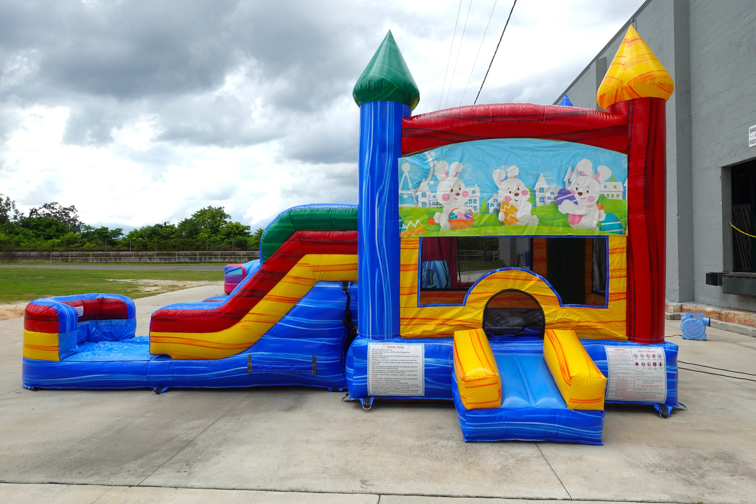 Seasonal Sampler Econo Panel Bounce House with Slide (Wet/Dry) - BounceWave Inflatable Sales