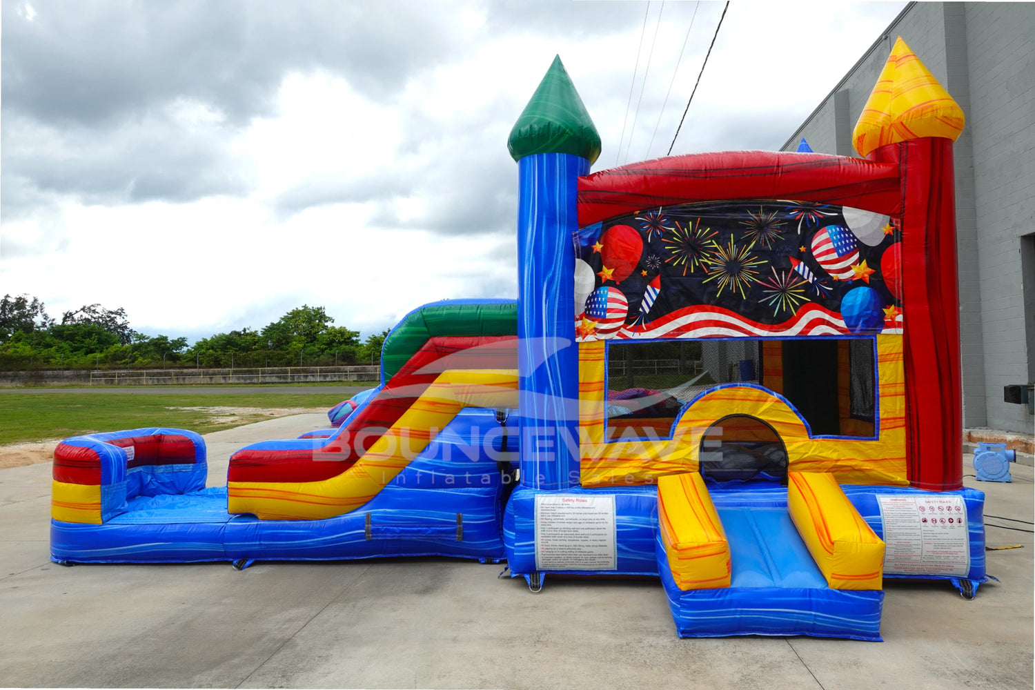 Seasonal Sampler Econo Panel Bounce House with Slide (Wet/Dry) - BounceWave Inflatable Sales