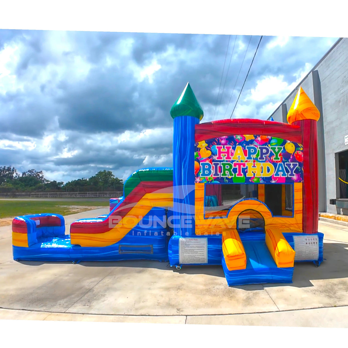 Seasonal Sampler Econo Panel Bounce House with Slide (Wet/Dry) - BounceWave Inflatable Sales