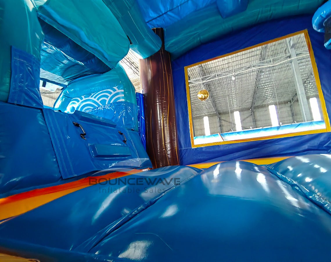 Shark Beach Econo Bounce House with Slide (Wet/Dry) Combo - BounceWave Inflatable Sales