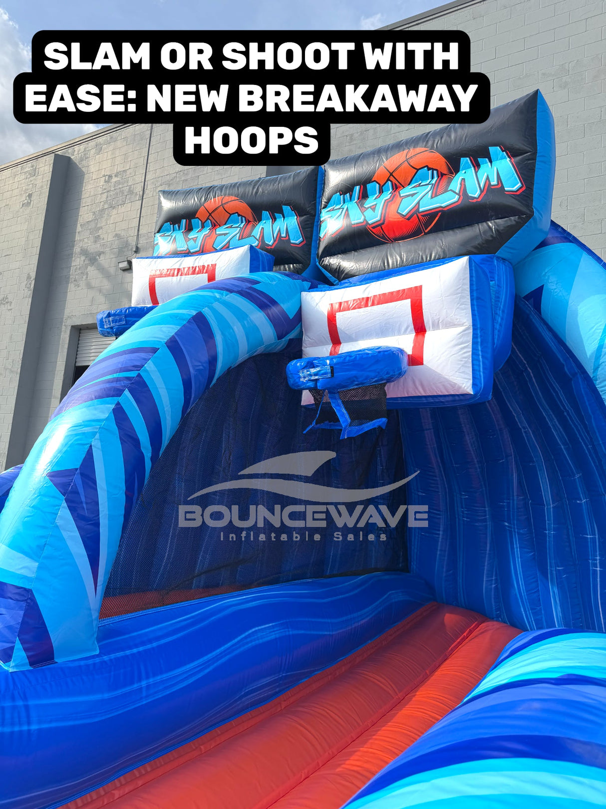 Sky Slam Dual Lane Commercial Inflatable Basketball Game - BounceWave Inflatable Sales