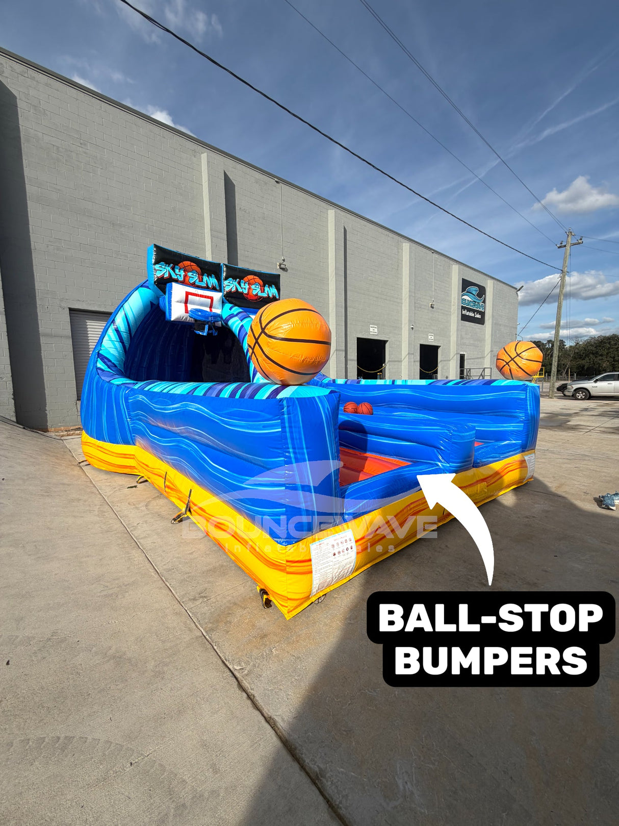 Sky Slam Dual Lane Commercial Inflatable Basketball Game - BounceWave Inflatable Sales