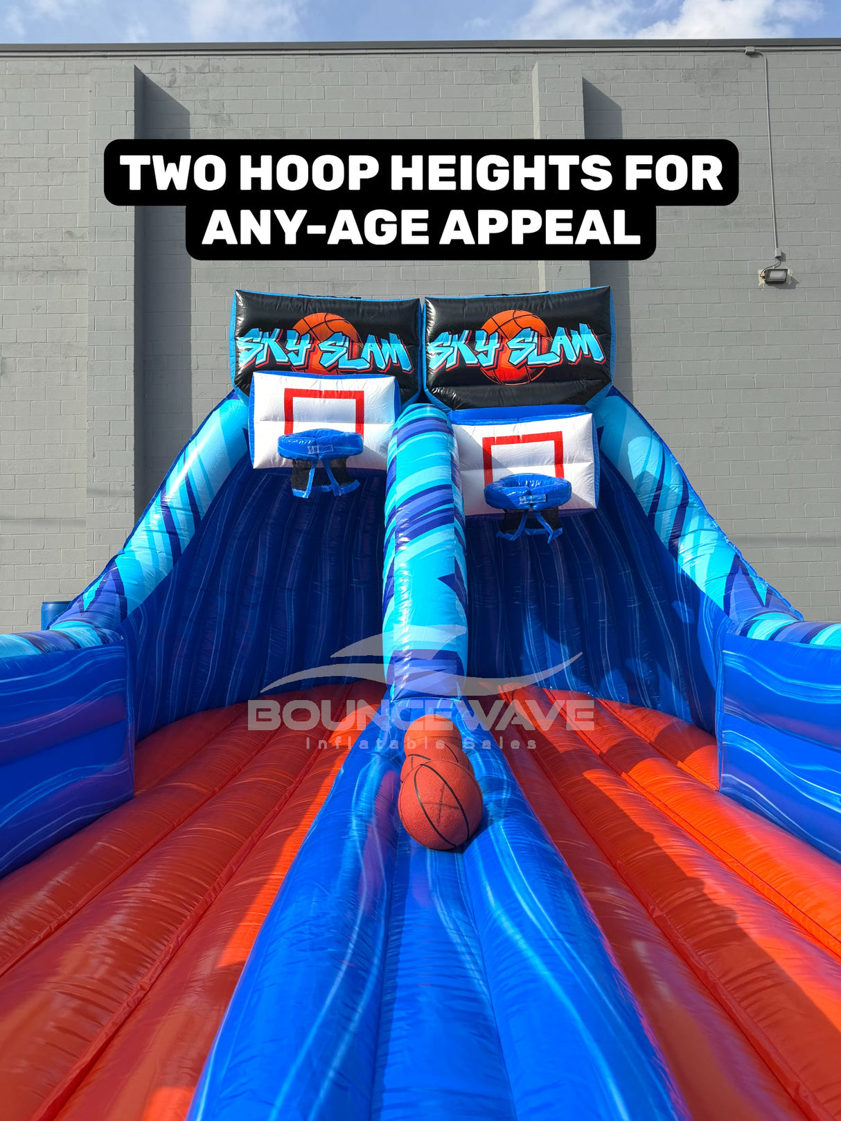 Sky Slam Dual Lane Commercial Inflatable Basketball Game - BounceWave Inflatable Sales