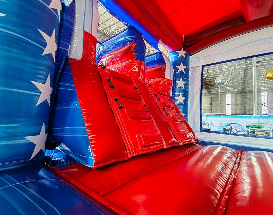 Star Spangled Splash Dual Lane Commercial Inflatable Combo (Wet/Dry) - BounceWave Inflatable Sales