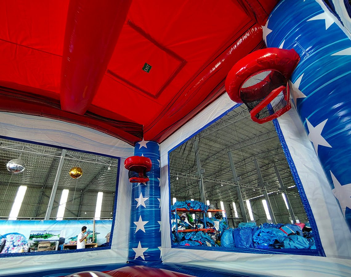 Star Spangled Splash Dual Lane Commercial Inflatable Combo (Wet/Dry) - BounceWave Inflatable Sales