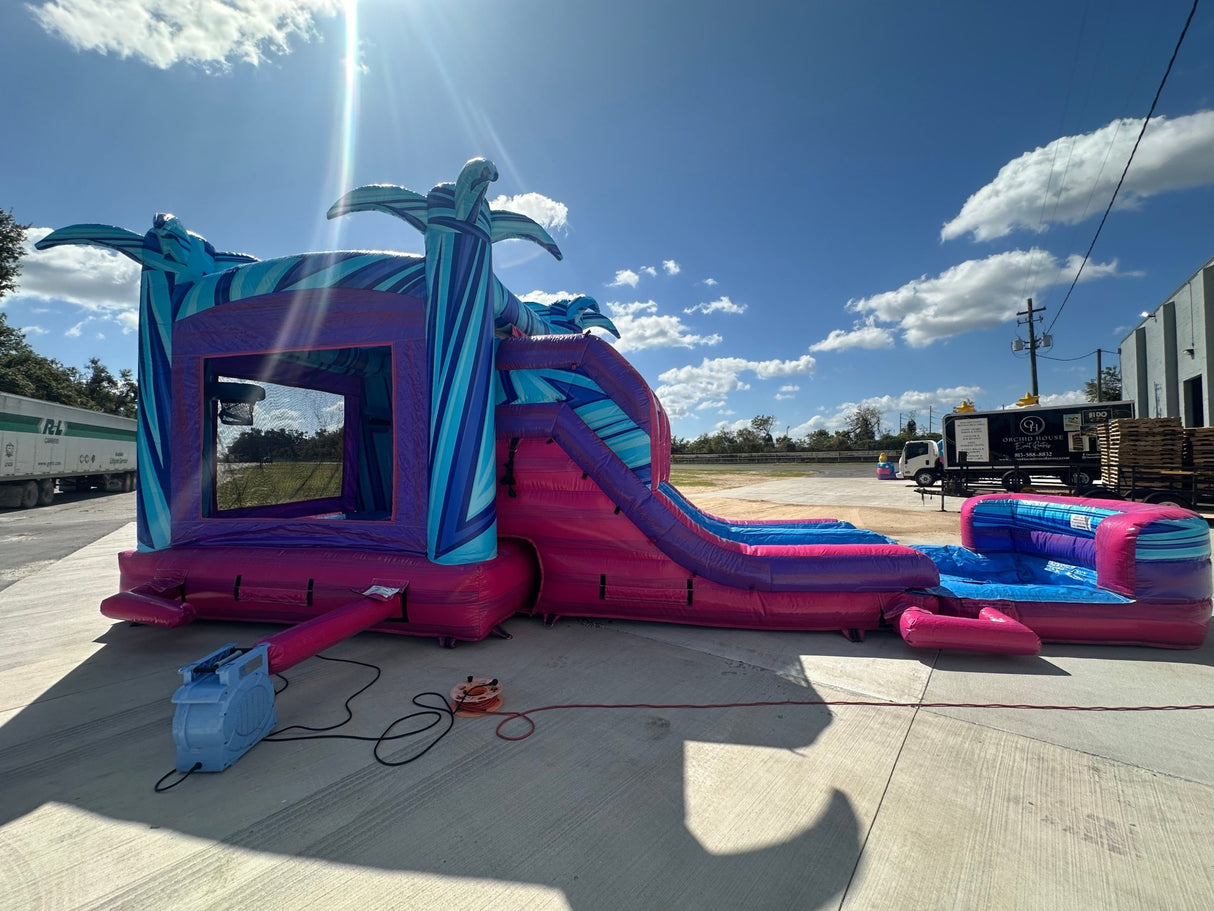 Supernova Dual Lane Commercial Inflatable Combo (Wet/Dry) - BounceWave Inflatable Sales