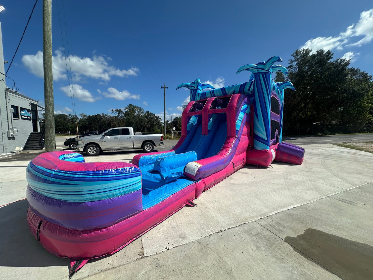 Supernova Dual Lane Commercial Inflatable Combo (Wet/Dry) - BounceWave Inflatable Sales