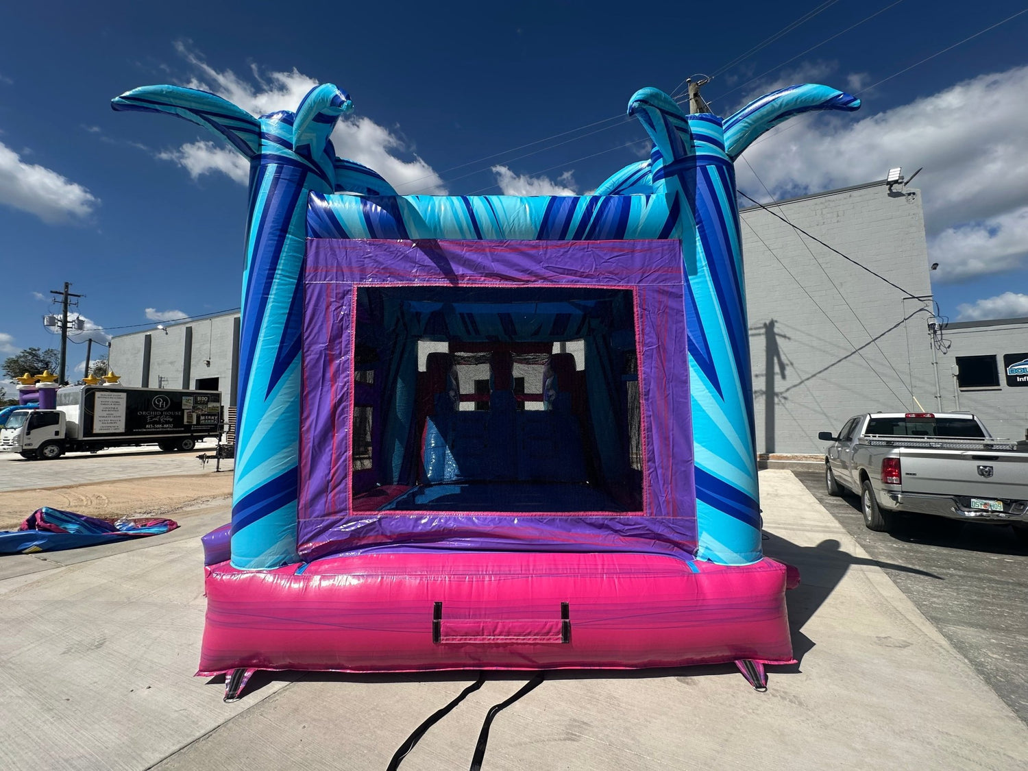 Supernova Dual Lane Commercial Inflatable Combo (Wet/Dry) - BounceWave Inflatable Sales