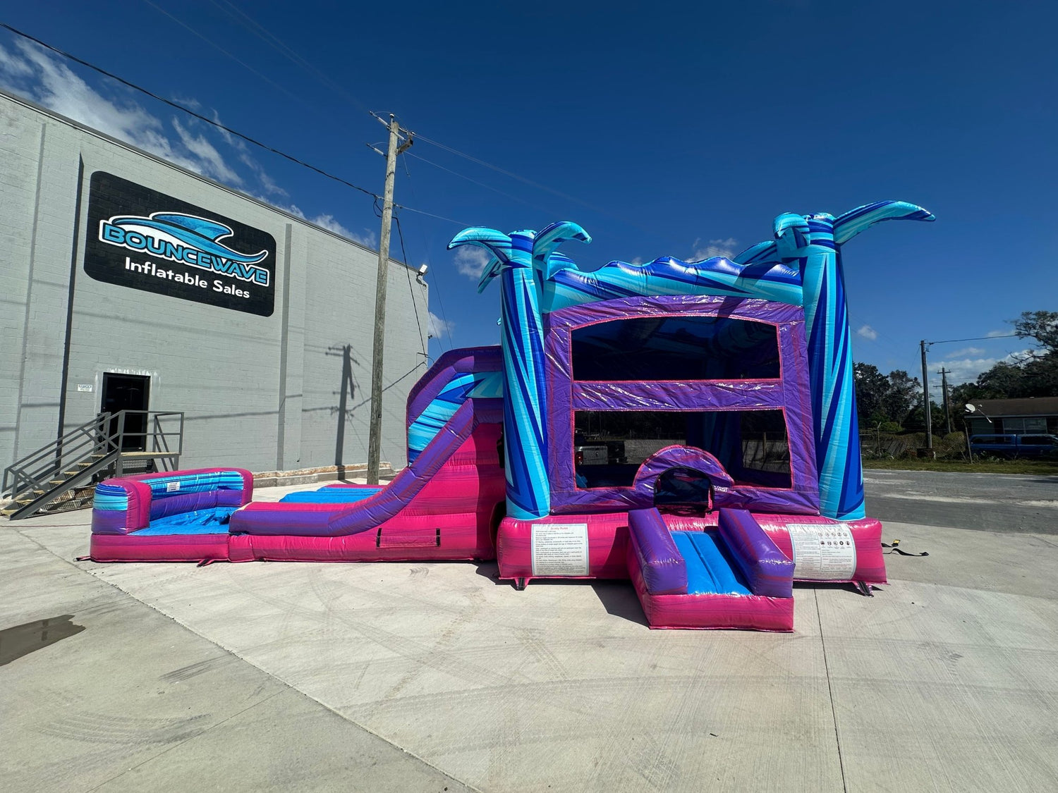 Supernova Dual Lane Commercial Inflatable Combo (Wet/Dry) - BounceWave Inflatable Sales