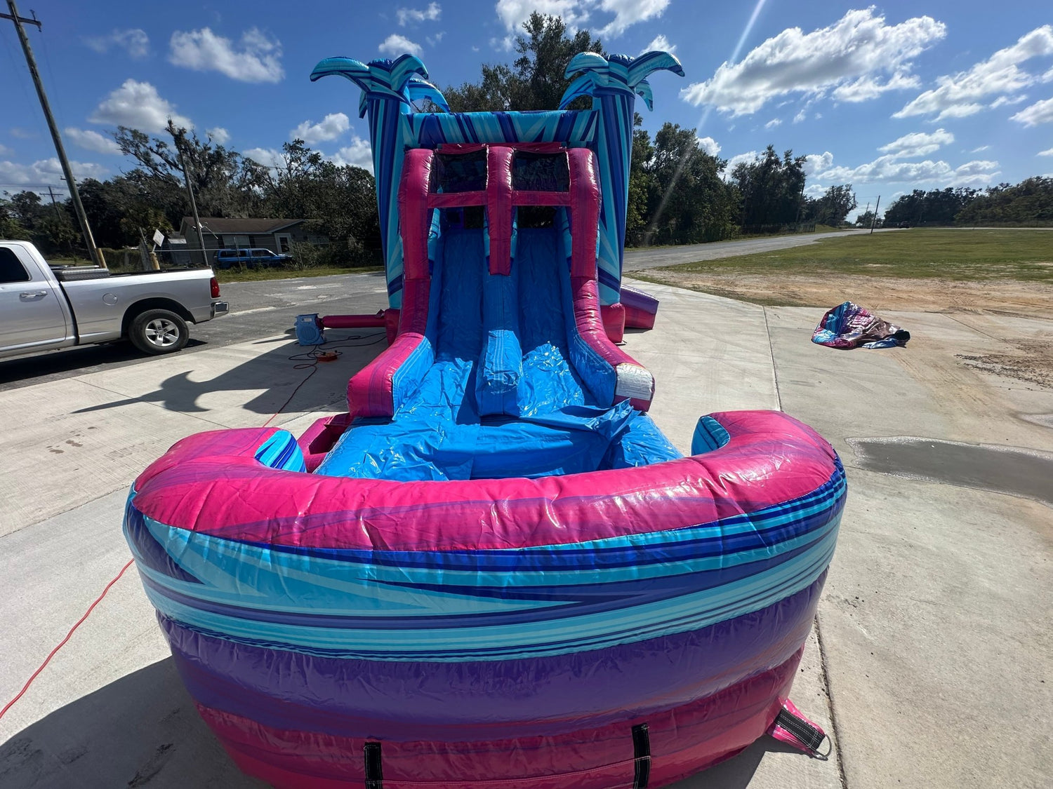 Supernova Dual Lane Commercial Inflatable Combo (Wet/Dry) - BounceWave Inflatable Sales