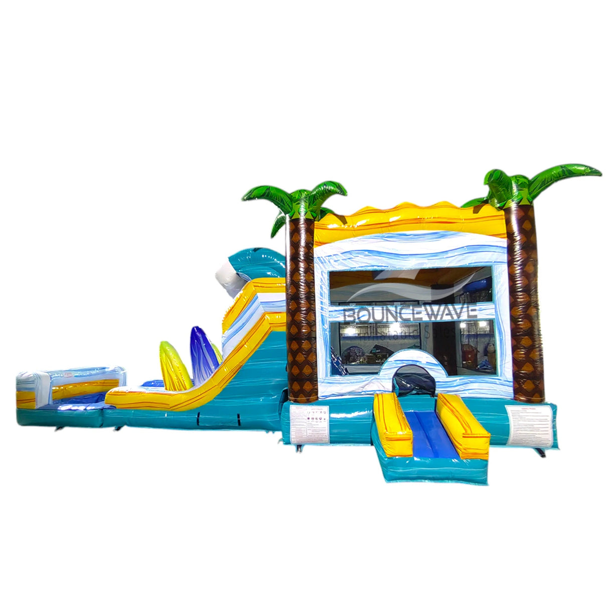 Surf's Up Dual Lane Commercial Inflatable Combo (Wet/Dry) - BounceWave Inflatable Sales