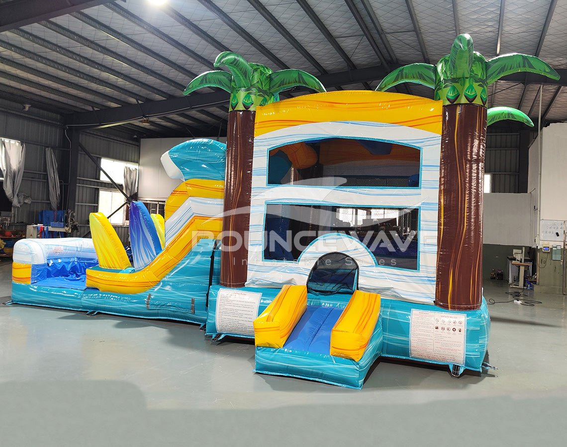 Surf's Up Econo Bounce House with Slide (Wet/Dry) - BounceWave Inflatable Sales