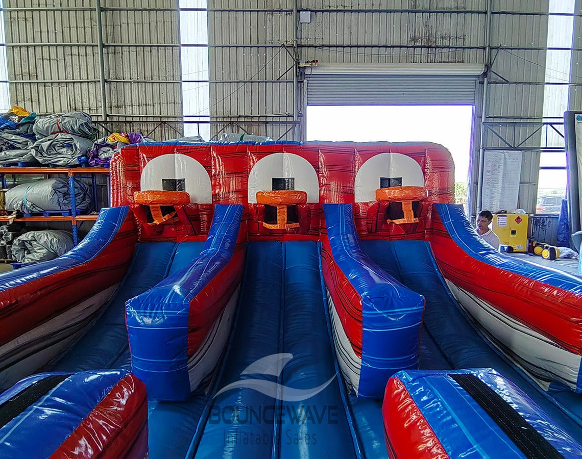 Triple Lane Bungee Run Commercial Interactive Inflatable Game - BounceWave Inflatable Sales