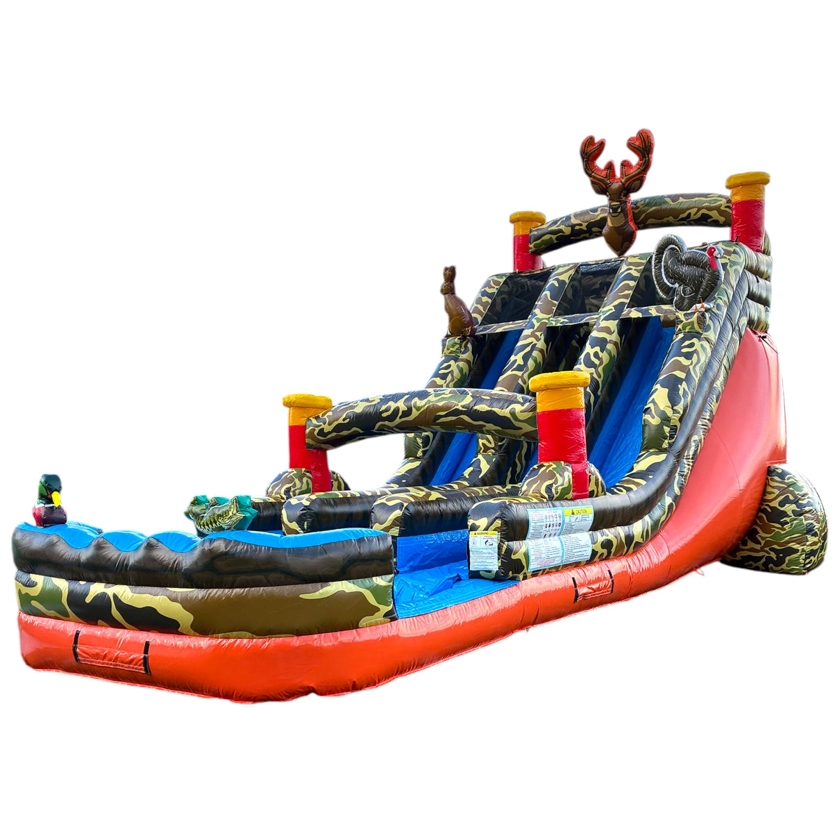 18ft Trophy Hunting Dual Lane Water Slide - Center Climb