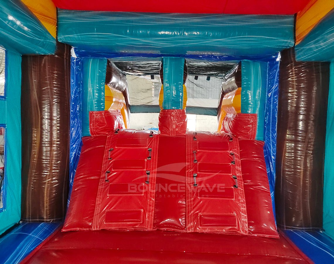 Tropic Shock Dual Lane Bounce House with Slide (Wet/Dry) - BounceWave Inflatable Sales