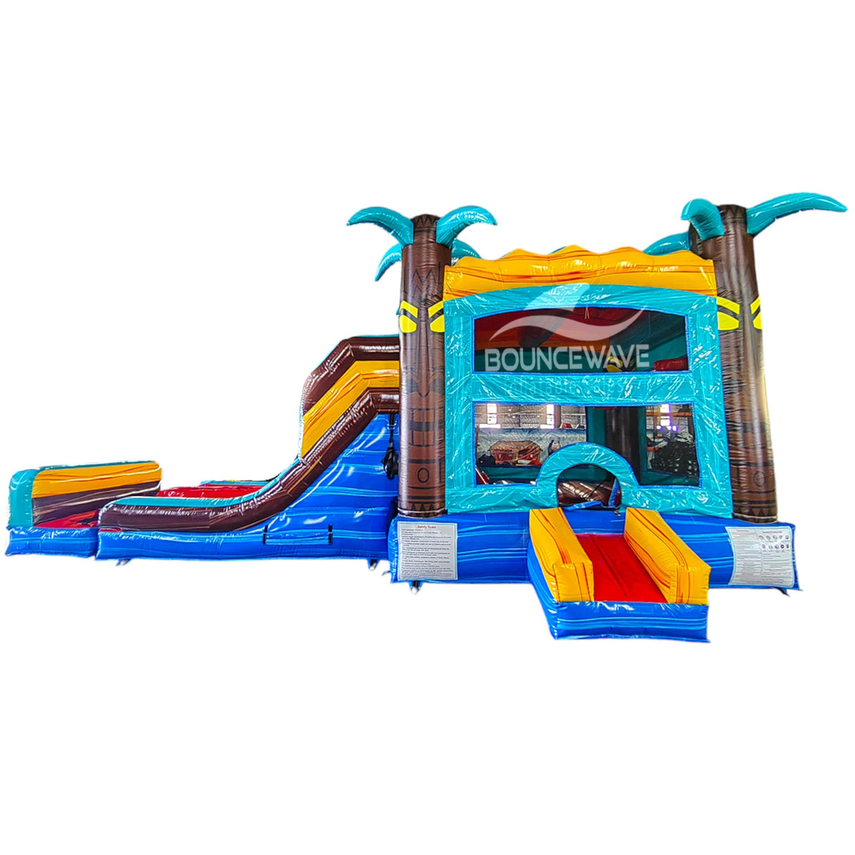 Tropic Shock Dual Lane Commercial Inflatable Combo (Wet/Dry) - BounceWave Inflatable Sales