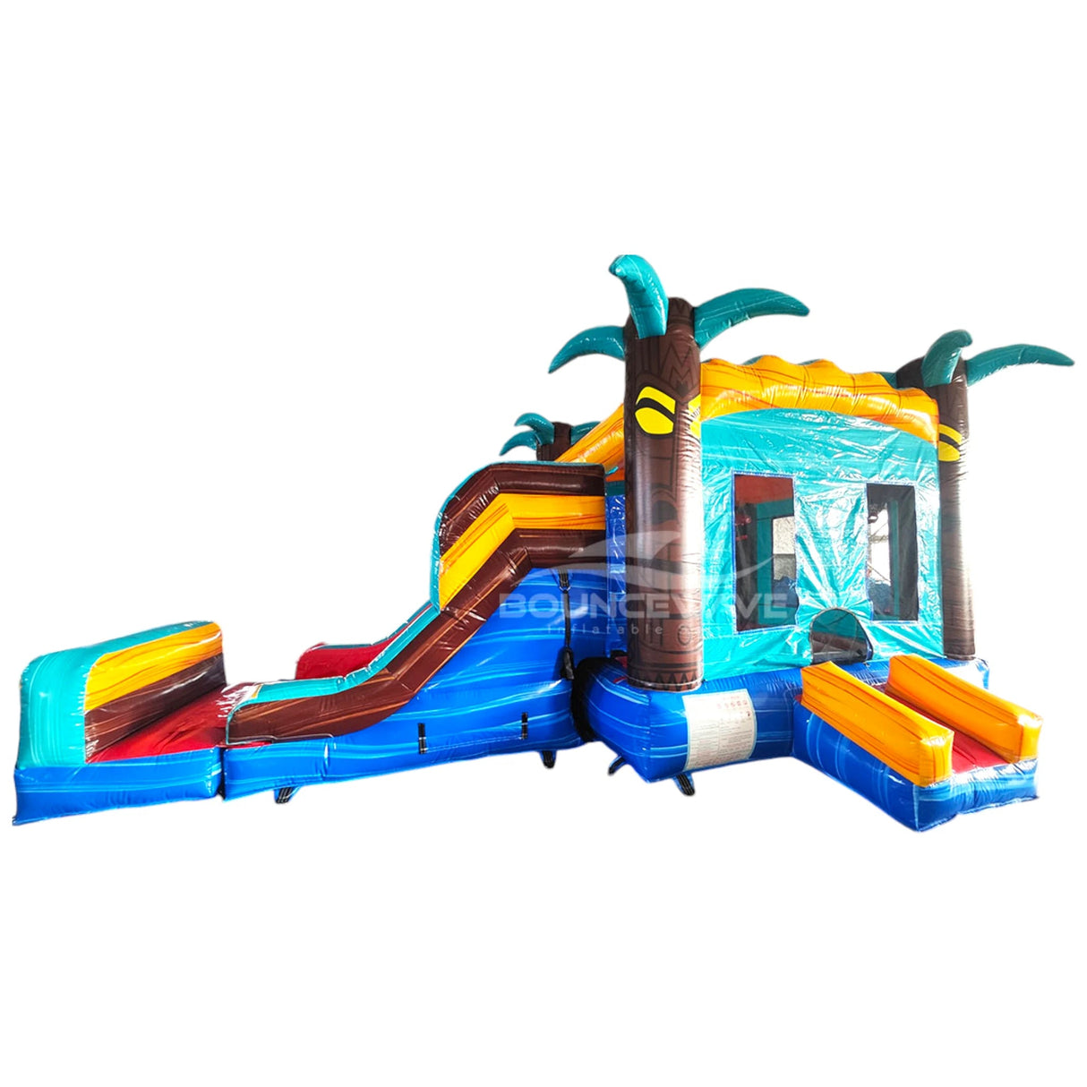 Tropic Shock Single Lane Commercial Inflatable Combo (Wet/Dry) - BounceWave Inflatable Sales