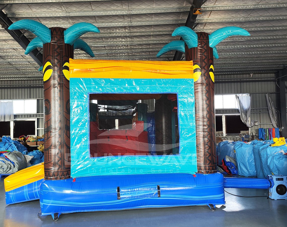 Tropic Shock Single Lane Commercial Inflatable Combo (Wet/Dry) - BounceWave Inflatable Sales