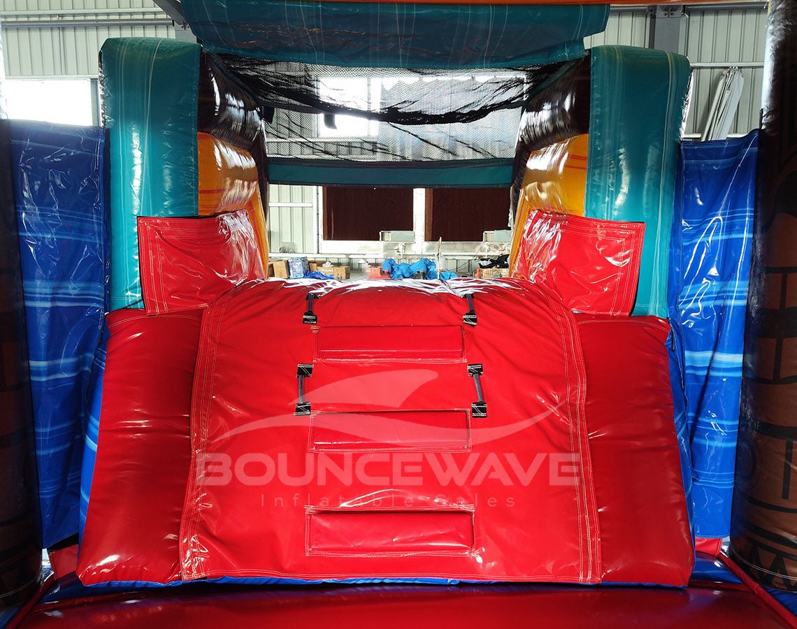 Tropic Shock Single Lane Commercial Inflatable Combo (Wet/Dry) - BounceWave Inflatable Sales