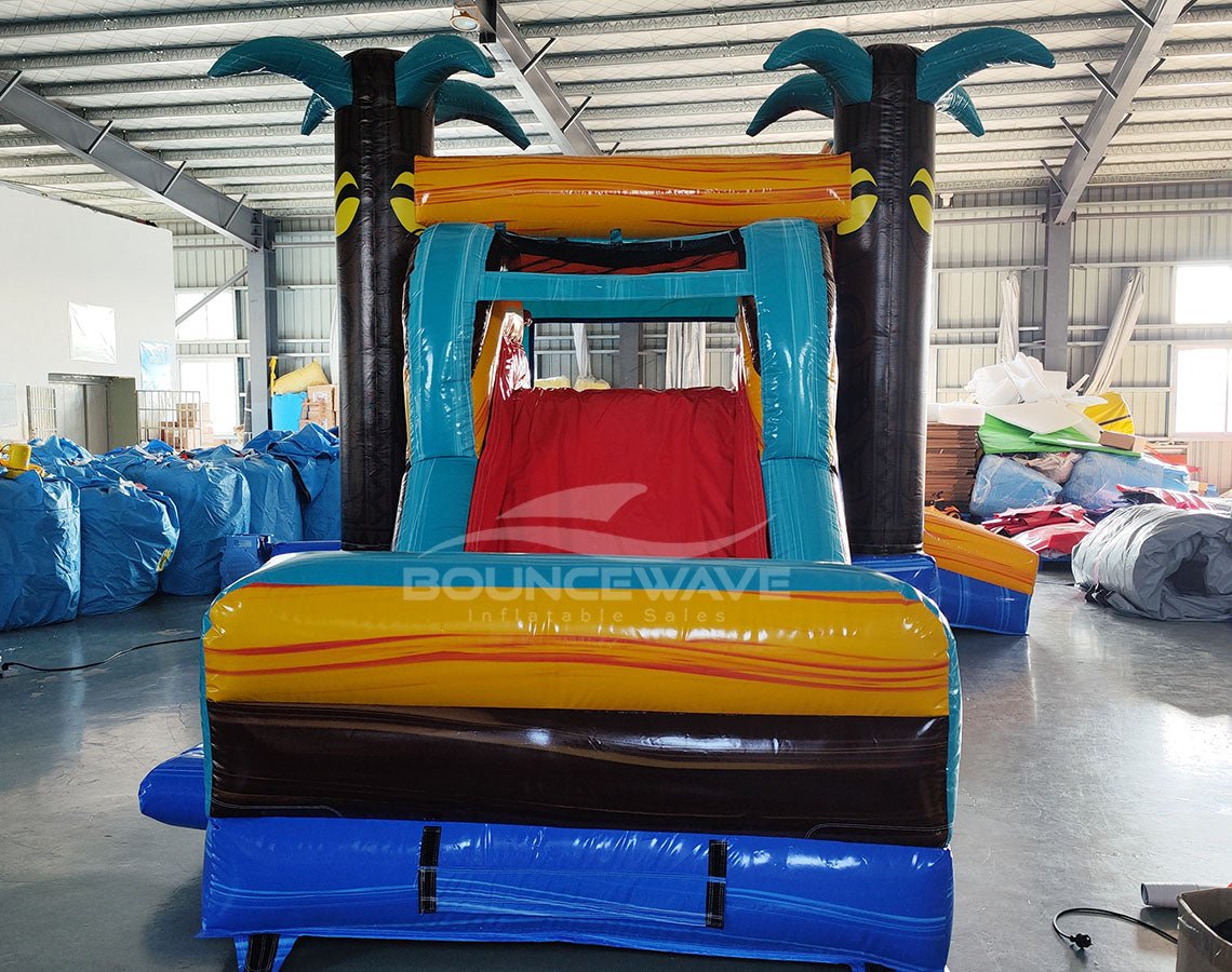 Tropic Shock Single Lane Commercial Inflatable Combo (Wet/Dry) - BounceWave Inflatable Sales