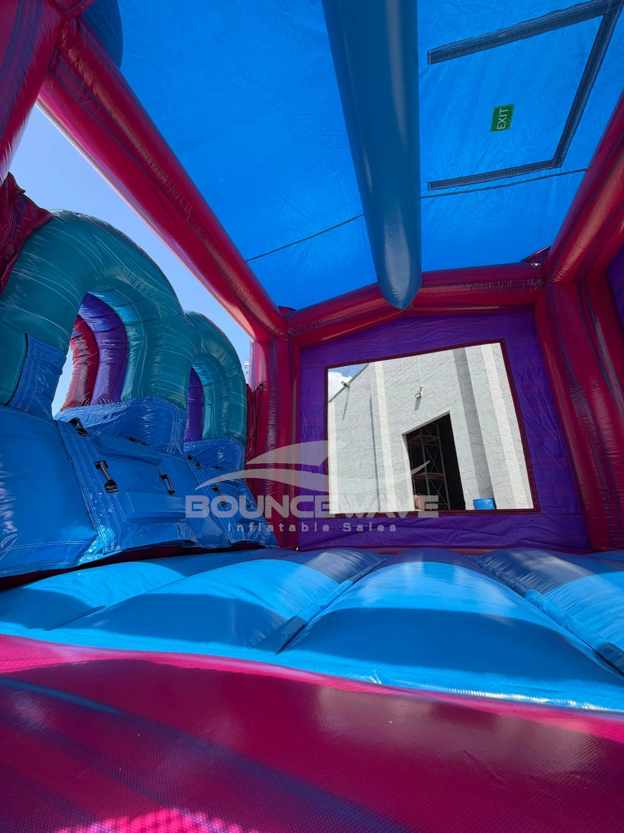 UltraShock PowerPlay Dual Lane Bounce House with Slide Combo - BounceWave Inflatable Sales