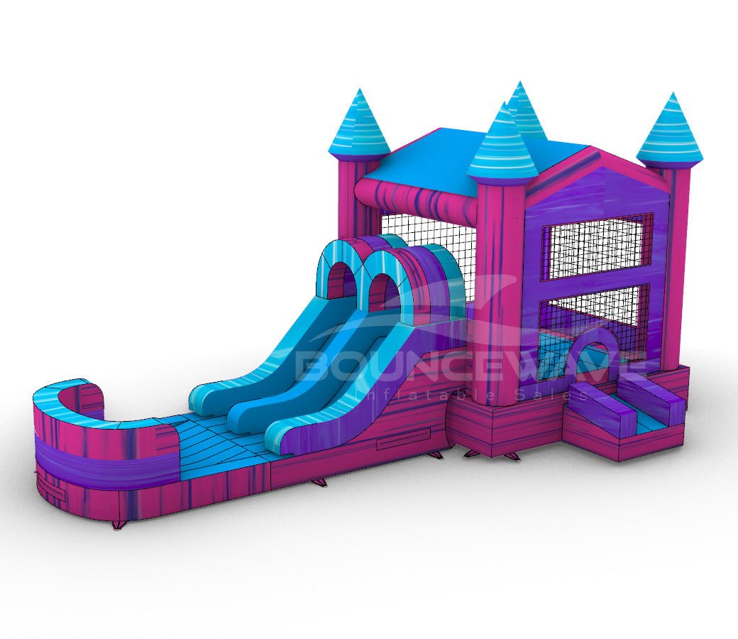 UltraShock PowerPlay Dual Lane Bounce House with Slide Combo - BounceWave Inflatable Sales