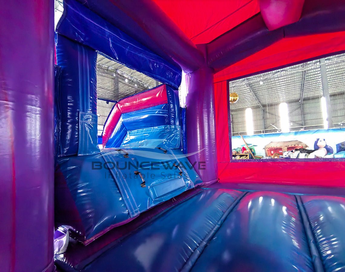 Unicorn Splash Commercial Bounce House with Slide Combo (Wet/Dry) – with Built - In Front Tarp - BounceWave Inflatable Sales