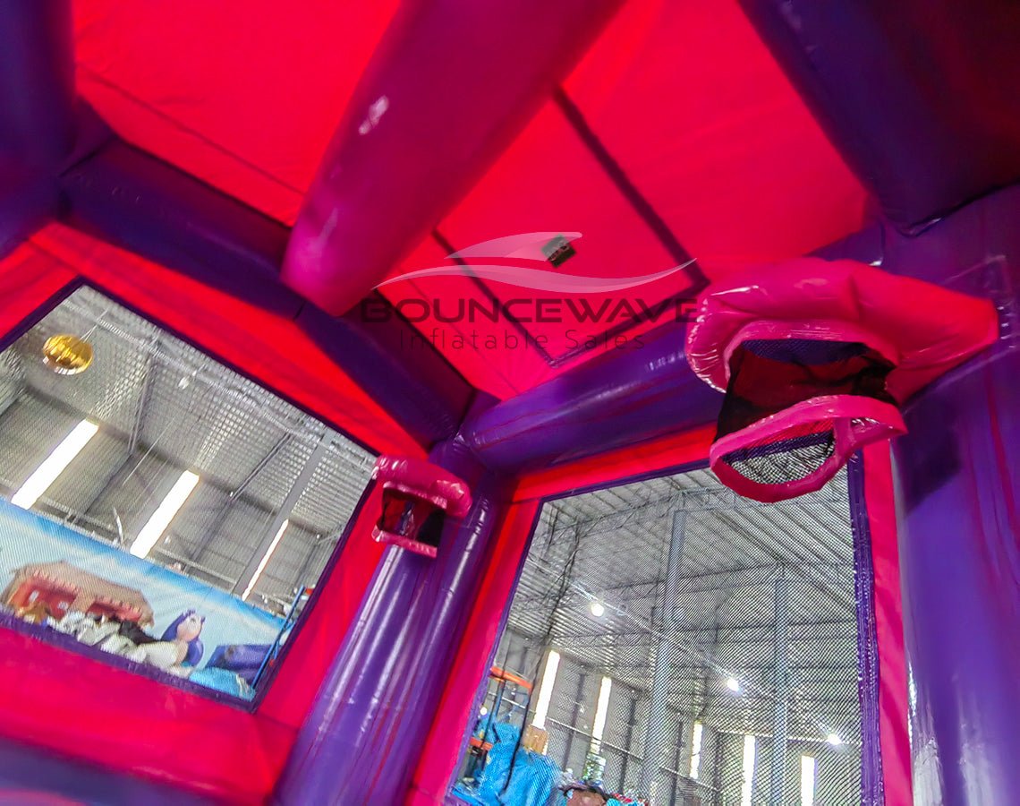 Unicorn Splash Commercial Bounce House with Slide Combo (Wet/Dry) – with Built - In Front Tarp - BounceWave Inflatable Sales
