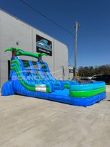 15ft Aqua Bolt Dual Lane Water Slide – Center Climb - BounceWave Inflatable Sales