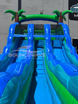 15ft Aqua Bolt Dual Lane Water Slide – Center Climb - BounceWave Inflatable Sales