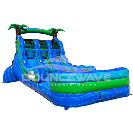 15ft Aqua Bolt Dual Lane Water Slide – Center Climb - BounceWave Inflatable Sales