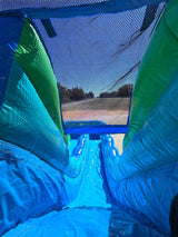 15ft Aqua Bolt Dual Lane Water Slide – Center Climb - BounceWave Inflatable Sales