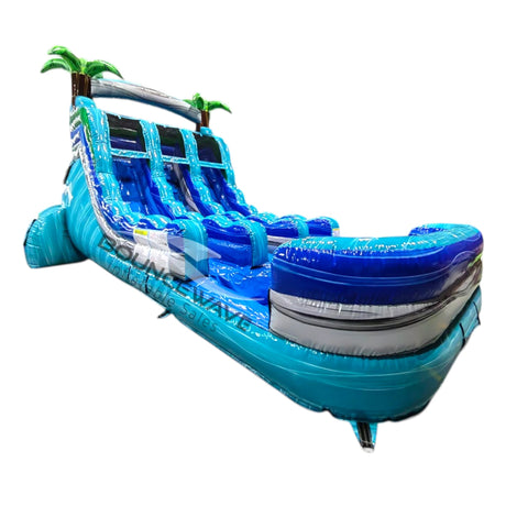 15ft Bahama Blast Dual Lane Water Slide – Center Climb - BounceWave Inflatable Sales