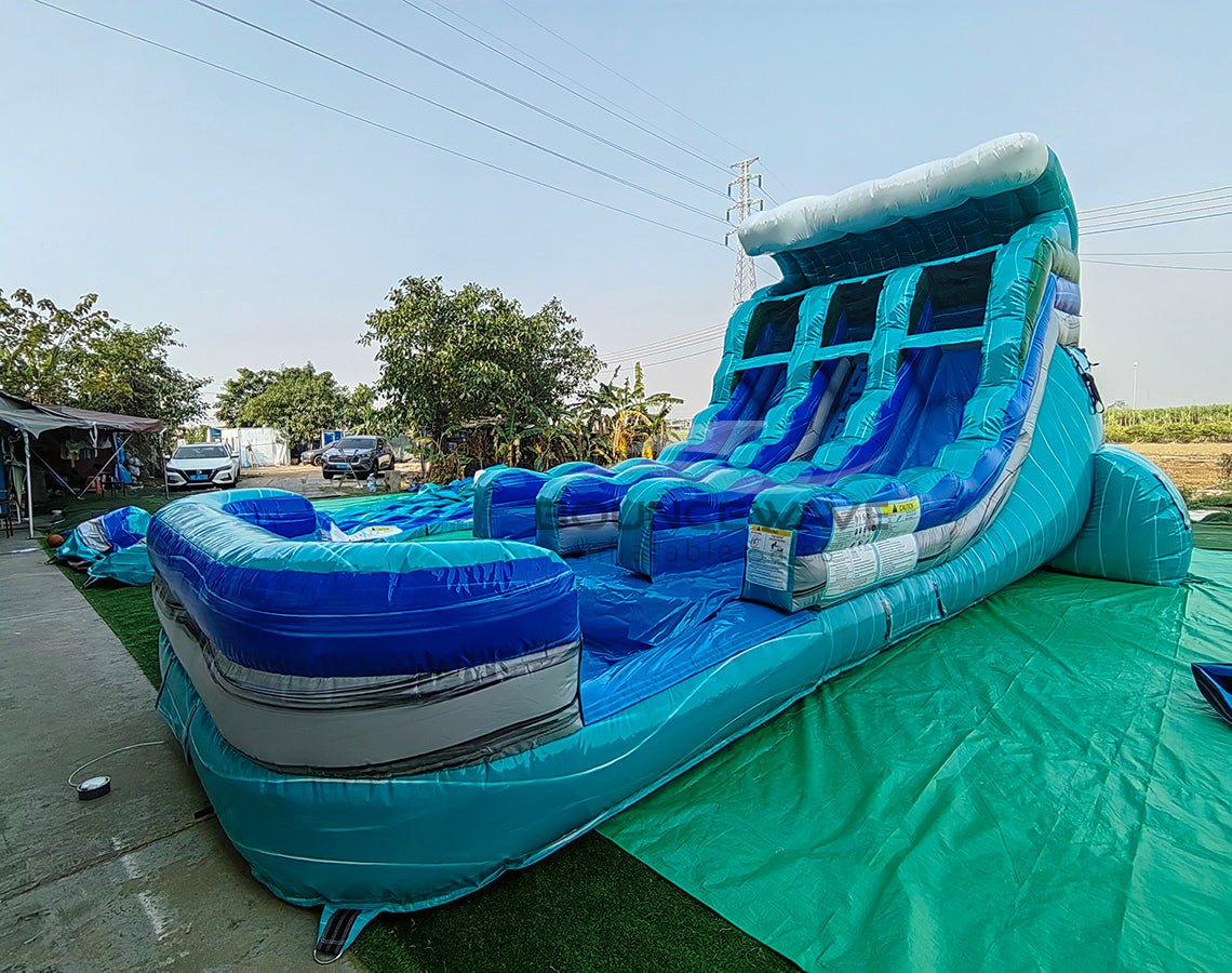 15ft Bahama Wave Dual Lane Water Slide – Center Climb - BounceWave Inflatable Sales